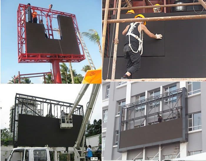 Installation de panneaux d'affichage LED extérieurs
